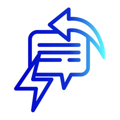 Reactive Feedback Response Management Icon from Customer Assessment Collection (Outline Gradient style)