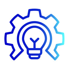 Creative Solution Idea Generation Icon from Customer Assessment Collection (Outline Gradient style)