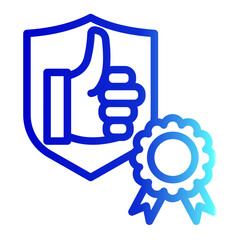 Quality Trust Award Recommendation Icon from Customer Assessment Collection (Outline Gradient style)