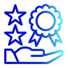 Customer Satisfaction Rating Badge Icon from Customer Assessment Collection (Outline Gradient style)