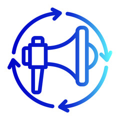 Loyalty Engagement Advocacy Promotion Icon from Customer Assessment Collection (Outline Gradient style)