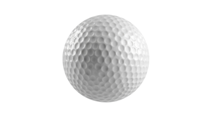Textured golf ball PNG isolated on transparent background, sports equipment for golfing and recreational activities