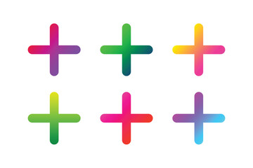 Colorful gradient plus signs on a clean white background design