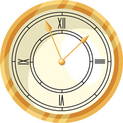 Elegant gold clock with Roman numerals and polished metallic frame. Perfect for luxury, celebration, anniversary, countdown, and classic time concepts.