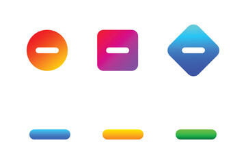 Colorful Minus Symbol Collection representing mathematical and design elements