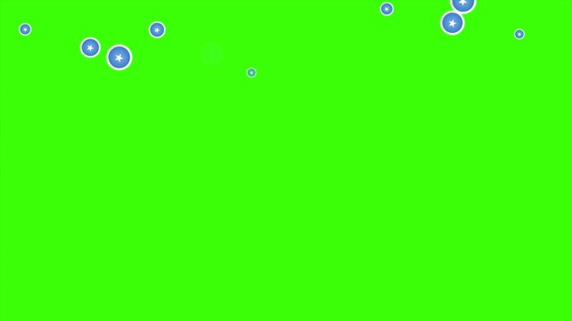 Falling Rounded SOMALIA Flags Green Screen Animation for Patriotic Effects and Motion Graphic Overlays
