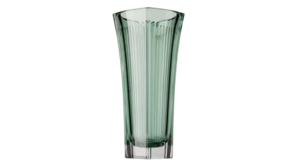 Elegant green glass vase isolated PNG, decorative flower container for home decor and floral arrangements on transparent background