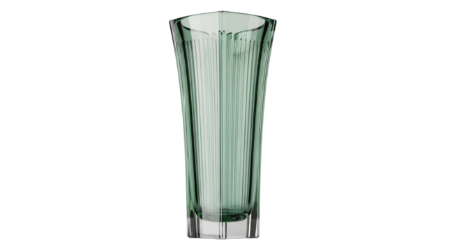 Elegant green glass vase isolated PNG, decorative flower container for home decor and floral arrangements on transparent background
