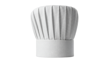 Chef s hat PNG isolated on transparent background, professional cook uniform headwear for culinary arts and restaurant use
