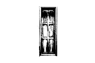 silhouette of a door, old wooden door, ancient door
