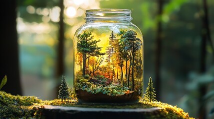 Enchanting Forest Terrarium - A Miniature World in a Jar.