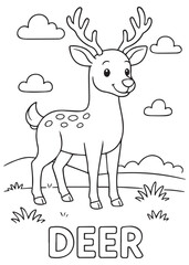 coloring book Deer with spotted body
