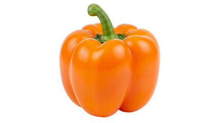 Vibrant orange bell pepper isolated PNG, fresh vegetable for cooking and healthy eating on transparent background