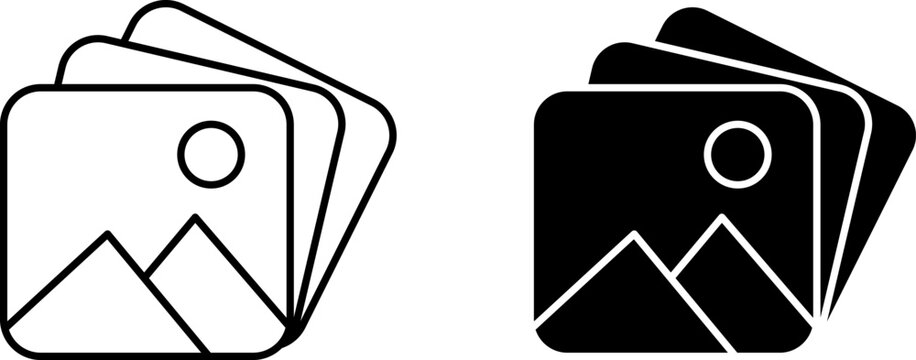 Gallery icon with outline and solid fill options
