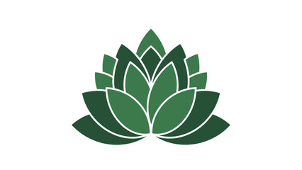 Abstract Green Lotus Flower Vector Illustration Graphic Resource