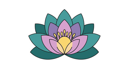 Colorful Lotus Flower Blossom Graphic Element Design