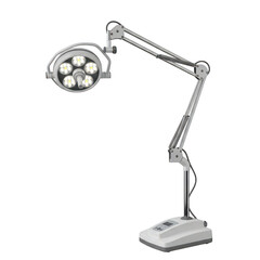 Adjustable led medical examination light, clinic operating lamp isolated on white background