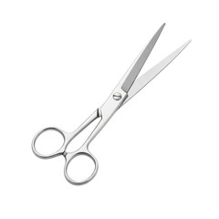 Metallic professional scissors, open, isolated for cutting tasks isolated on white background