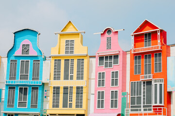 Fototapeta premium Vibrant Facade Colorful Building Architecture Exterior in Netherlands Style
