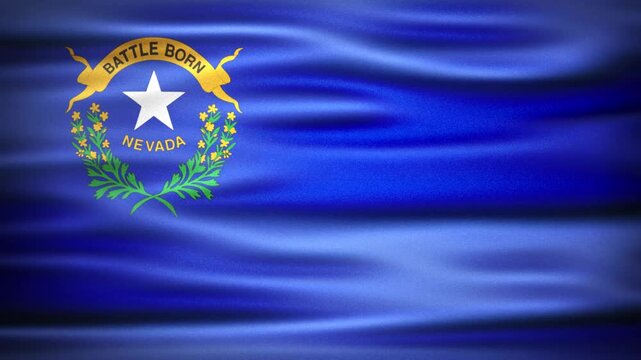 Waving Flag of Nevada, Animated State Flag of Nevada in Motion Loop