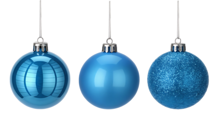 Realistic hanging glass christmas balls