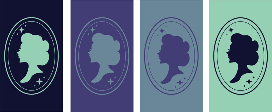 Bridgerton concept, Ladies from 18th-19th century, Wallpaper vector. Phone wallpaper, Vector illustration. Trendy background.	