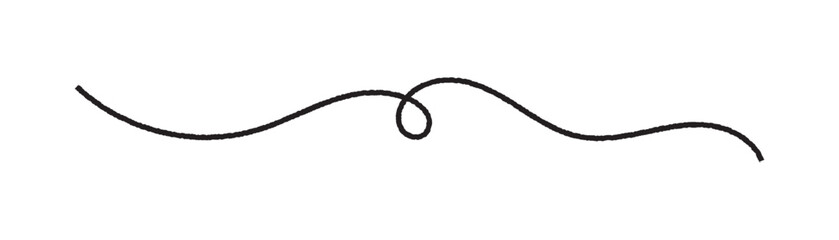 Black Thread Line Icon. Minimal Black Thread Swirl Line.  Isolated on white background. Vector illustration