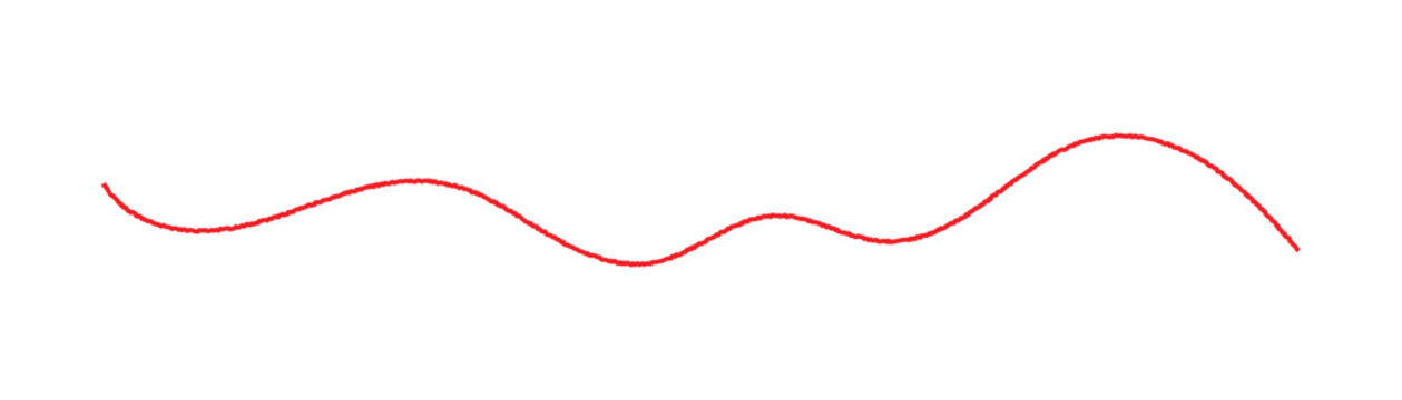 Red Thread Line Icon. Minimal Red Thread Swirl Line. Red thread isolates on a white background. Wavy Thread red line, vector doodle illustration,