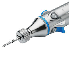 Advanced precision rotary drill tool with metallic blue accents isolated on white background