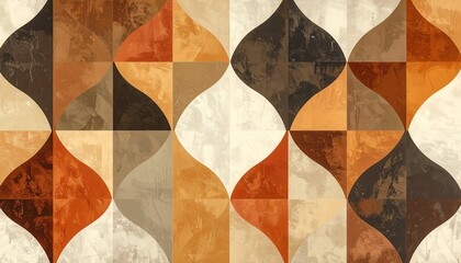 Colorful Abstract Geometric Grid with Circles and Textured Shapes