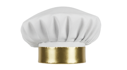 Chef s hat PNG isolated on transparent background, professional cook headwear for culinary arts and restaurant use