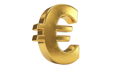 Golden euro currency symbol isolated PNG, finance and economy concept for business and investment...