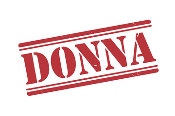 Donna Red Rubber Stamp Imprint on White Background Concept of Validation and Approval for Business Use