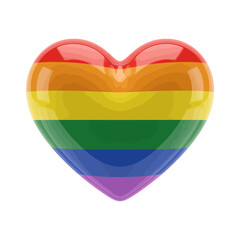 Vibrant LGBTQ Pride Heart Symbol on White Background Representing Love and Inclusivity