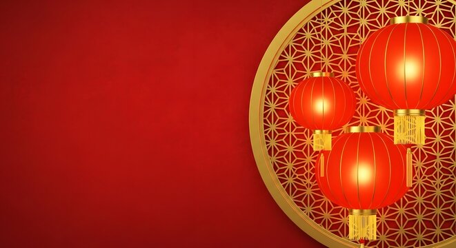 Christmas decoration on red background