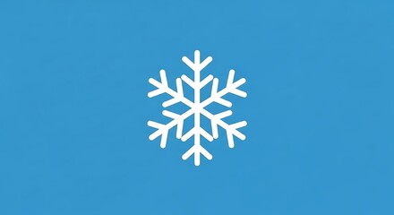White snowflake icon on a blue background, winter weather symbol.