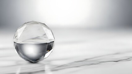 Elegant crystal ball resting on marble surface showcasing clarity purity and potential representing future concept fortune telling object still life photography