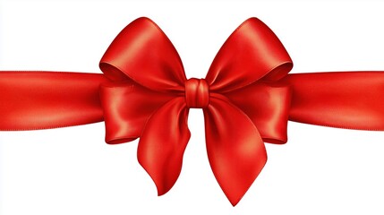 Red Satin Bow for Gift Wrapping, Decorative Bow for Festive Occasions