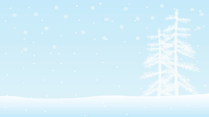 Winter mountain landscape background, Christmas snow falling, background illustration