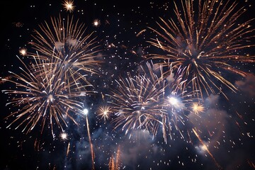 Ephemeral bursts of brilliance: a display of fireworks illuminating the night sky