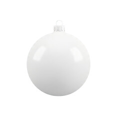 A white Christmas ornament with a shiny, reflective surface.