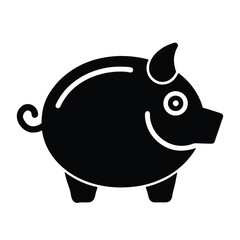 Piggy bank savings euro vector icon