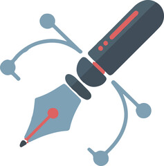 Pen tool vector icon representing digital drawing and software tools for illustration and editing