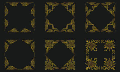 elegant golden floral border collection