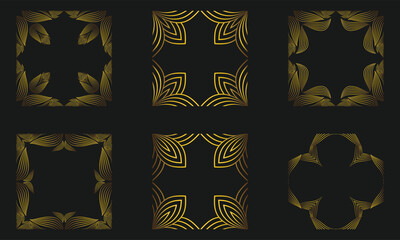 elegant golden floral border collection