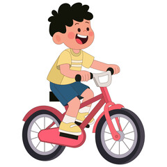 Boy riding bicycle