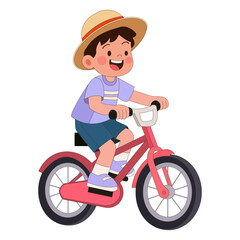 Boy riding bicycle