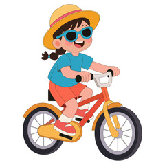 Girl riding bicycle