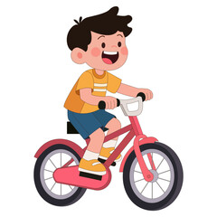 Boy riding bicycle