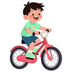 Boy riding bicycle